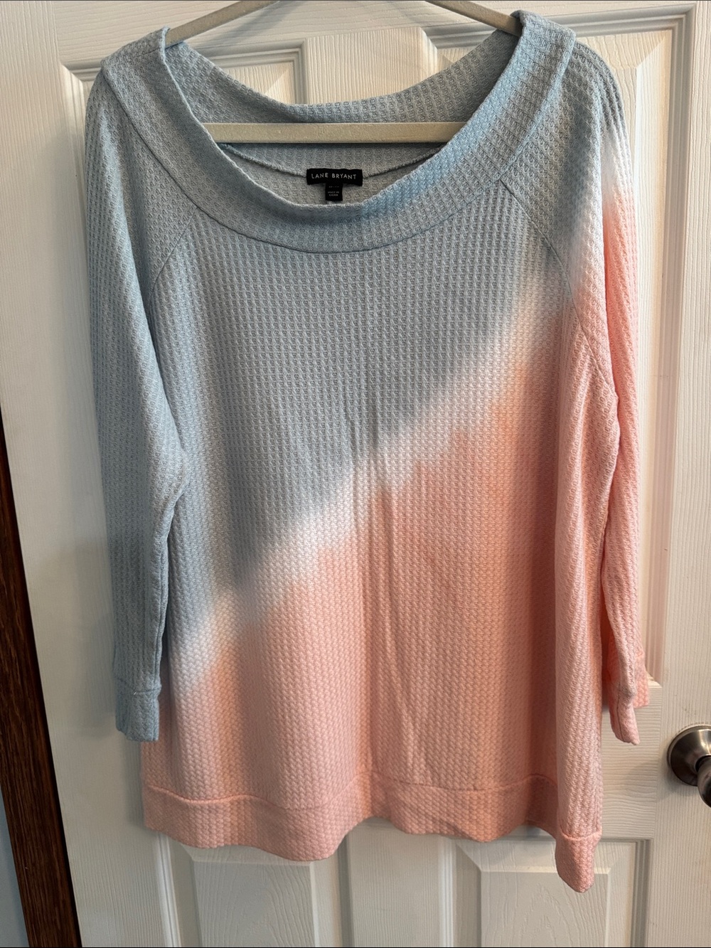 Lane Bryant Blue to Pink Ombre Boatneck Sweater